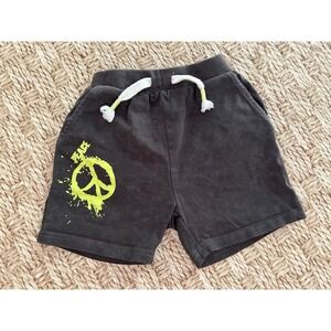 Kapital K Peace French Terry Shorts Black Neon 4T